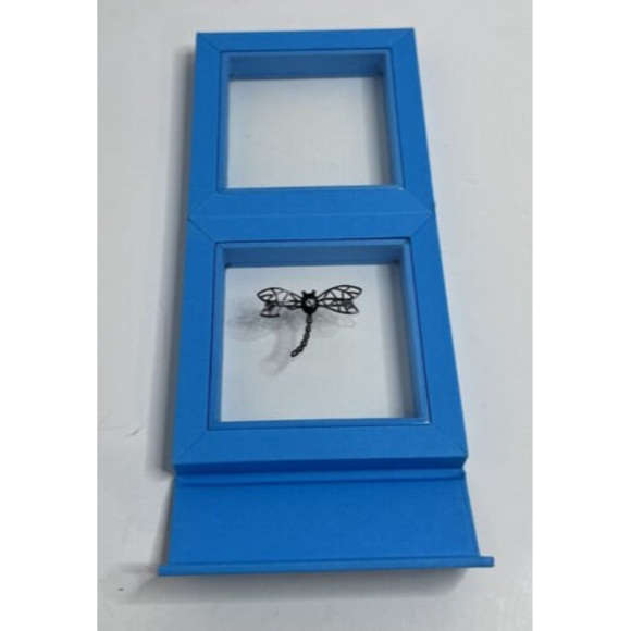 Peter James Vintage Silver .925 Dragonfly Pendant Brooch Aqua Gemstone Signed - Picture 5 of 9